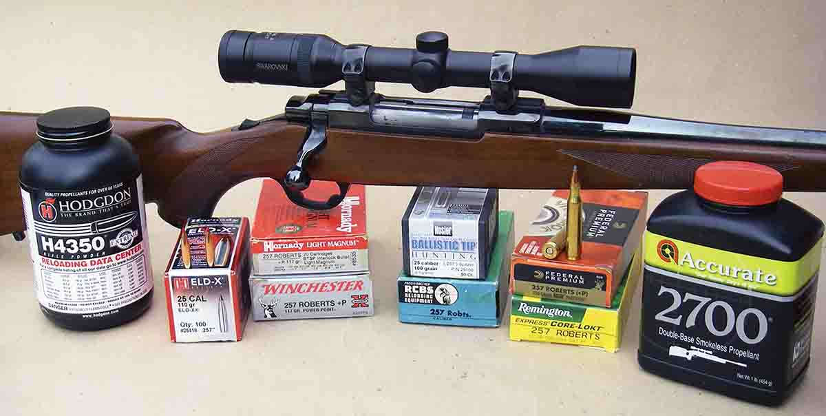 Brian used a Ruger M77R with a 22-inch barrel and Swarovski 3-9x 36mm variable scope to develop handloads for the .257 Roberts.